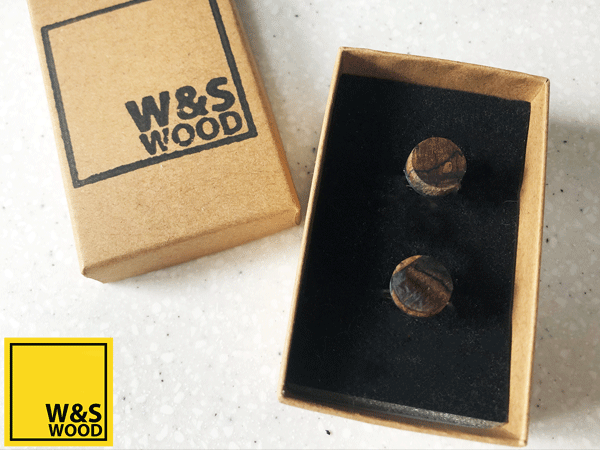 Was wood cufflinks with ash