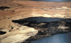 River resin table in ash