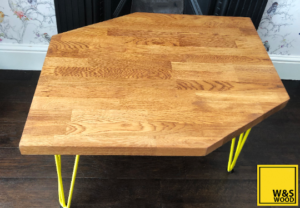 super smooth sanded diamond shaped wooden table